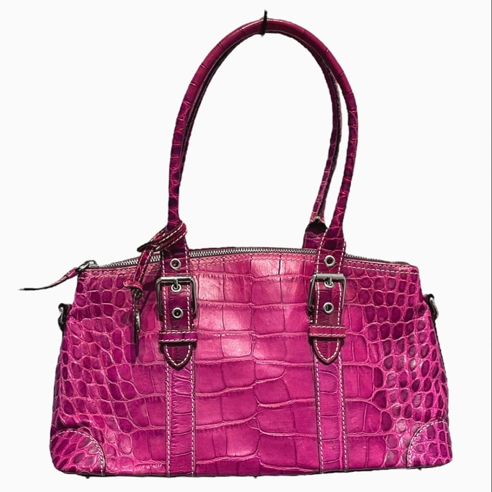 🅴 DOONEY & BOURKE NILE COLLECTION Croc Embossed Leather Satchel